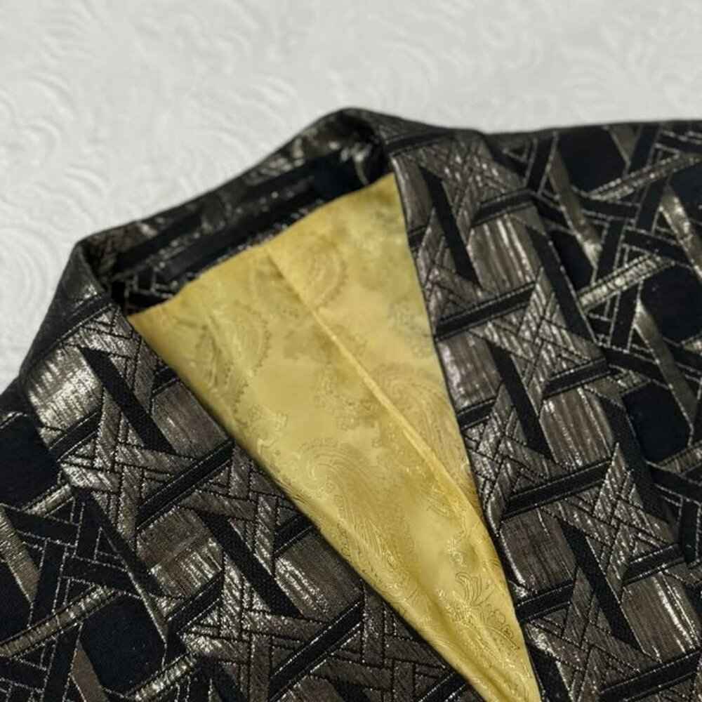 Men Back & Gold Dinner Jacket - image 3